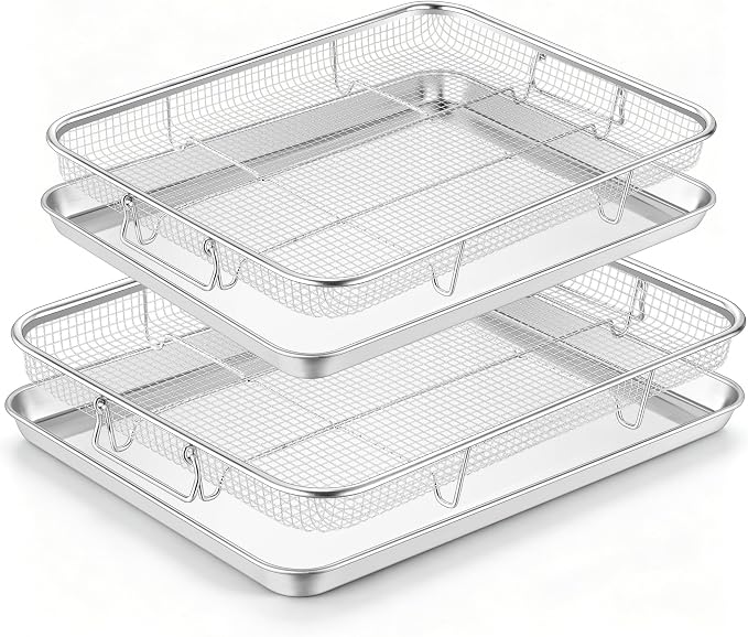 TeamFar Air Fryer Basket for Oven, 17.6”x13”& 16”x12” Air Fryer Accessories | by TeamFar