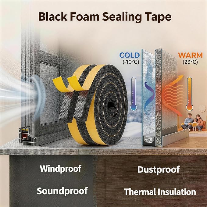 Air Conditioner Foam-2 Rolls, 1 Inch Wide X 1 Inch Thick Total 13 Feet Long - Image 5