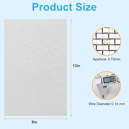 8 Pcs 13x9 120 Mesh 304 Stainless Steel Wire Mesh Sheet, Rustproof Metal Mesh - Image 4