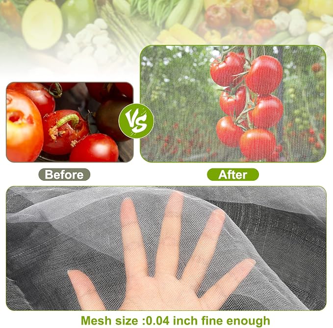 Garden Netting, 2 Pack 10x20Ft Ultra Fine Mesh Netting Pest Barrier Protection - Image 5