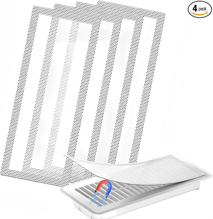 4 PCS White Magnetic Vent Covers -5"x11" Magnetic Air Vent Screen by Xiesaip