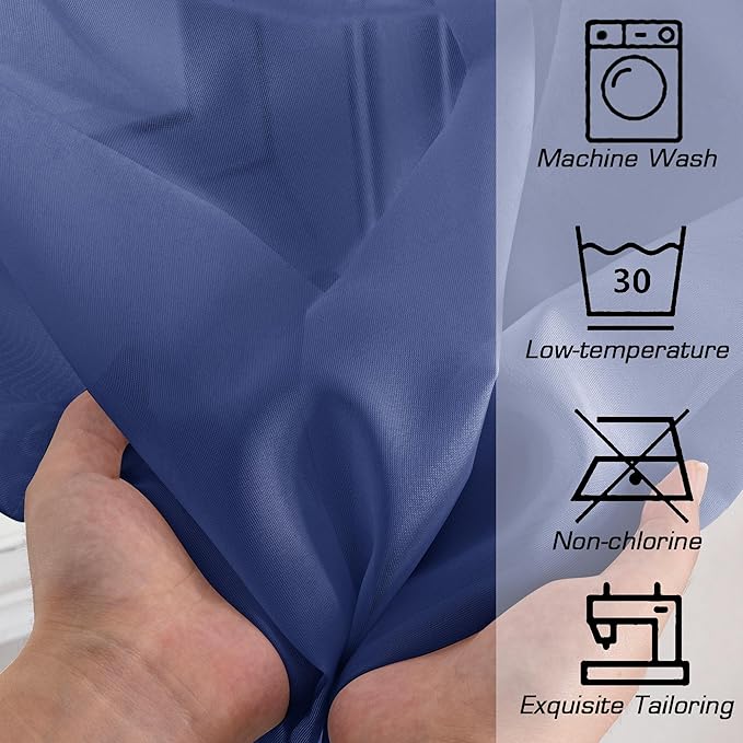 OWENIE Sheer Curtains 78 Inches Long 2 Panels Set for Bedroom Living Room, Light Filtering Voile Blue Sheer Curtain, Airy Rod Pocket Farmhouse Curtains, Royal Blue, Each 42Wx78L inch