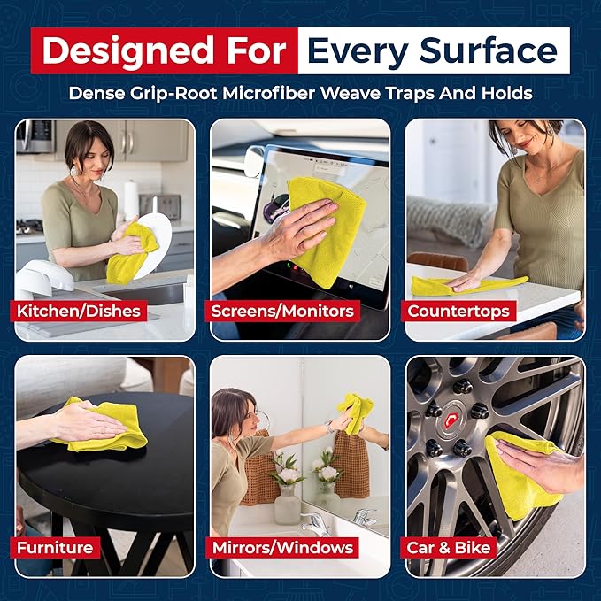 USANOOKS Microfiber Cleaning Cloth Yellow - Image 4