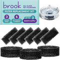 BROOK Glass Pet Fountain Filter Replacement Set – 3 Filter Rings & 6 Activated by Brook