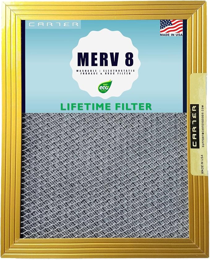 CARTER | Gold | MERV 8 | HVAC & Furnace Filter | Washable Electrostatic) by Carter+Goods
