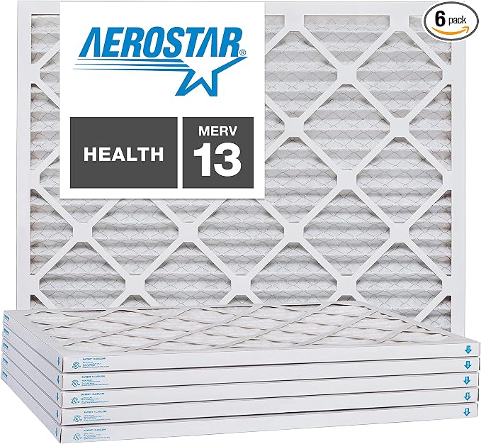 Aerostar 8x20x1 MERV 13, Pleated Air Filter, Box of 6, Made in the USA by AirFiltersDelivered