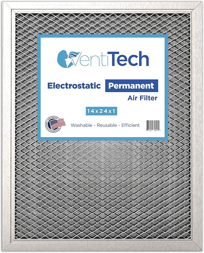 12x24x1 Washable Electrostatic Air Filter. Reusable HVAC & Furnace Air Filter by VentiTech