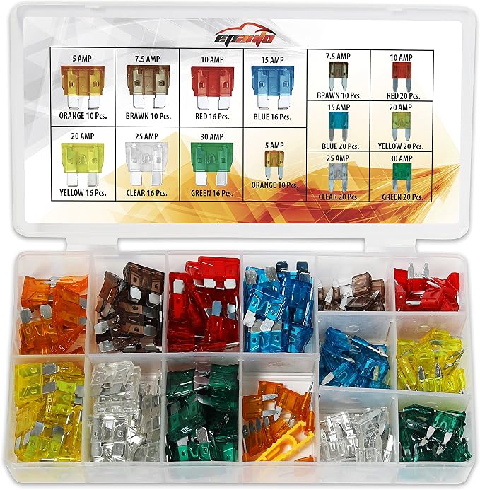EPAuto 220-Piece Assorted Blade Fuse Set – Mini & Standard Automotive Fuses by EPAuto