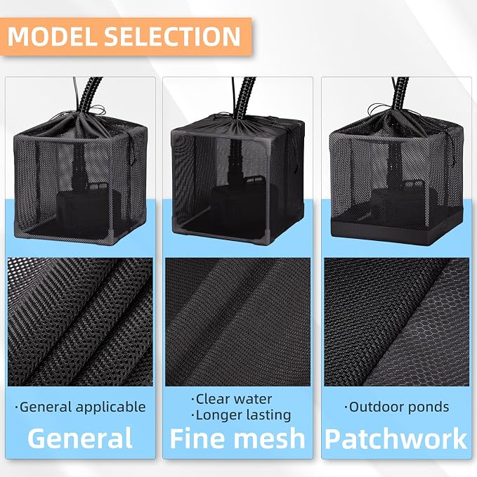 Fineday Pond Filter, Anti-Clogging Cube Outdoor Mesh Water Pump Barrier Bag Box - Image 8