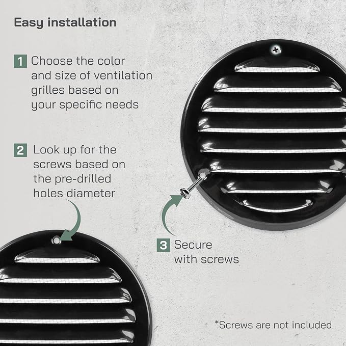 Vent Systems 4" Inch Black Soffit Vent Cover - Image 4