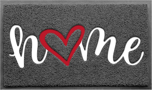 BeneathYourFeet Door Mat, Welcome Mat Low Profile Floor Mat Front Doormat Indoor and Outdoor Doormat Non Slip Rugs for Entryway, Patio, High Traffic Areas (32"x20", Grey-Home)