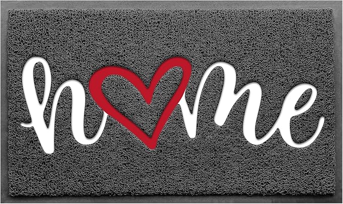 BeneathYourFeet Door Mat, Welcome Mat Low Profile Floor Mat Front Doormat Indoor and Outdoor Doormat Non Slip Rugs for Entryway, Patio, High Traffic Areas (30"x17.5", Grey-Home)