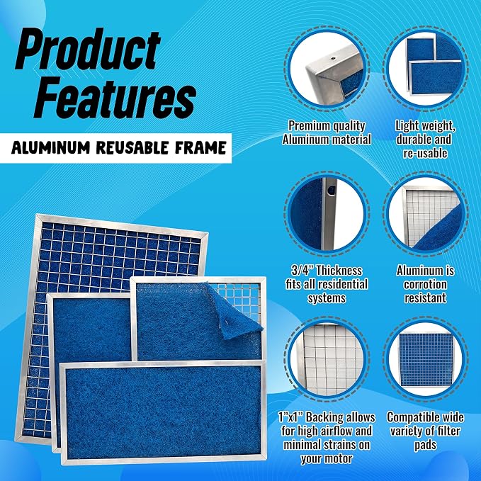 12x12x1 Air Filter MERV 6 Washable Air Filter Media, AC Furnace Filter - Image 7