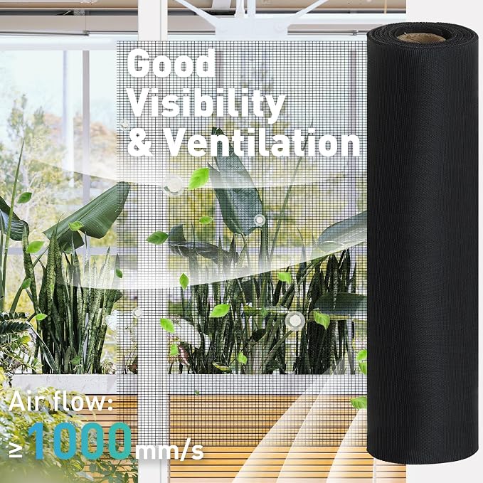 304 Stainless Steel Mesh Window Screen Roll, 35IN x 98.43FT Black Metal Window - Image 4