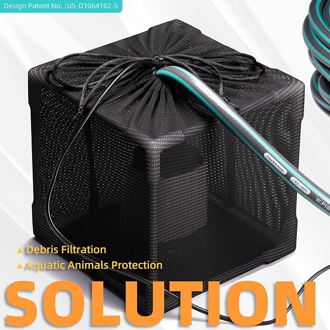 Fineday Pond Filter, Anti-Clogging Cube Outdoor Mesh Water Pump Barrier Bag Box - Image 3