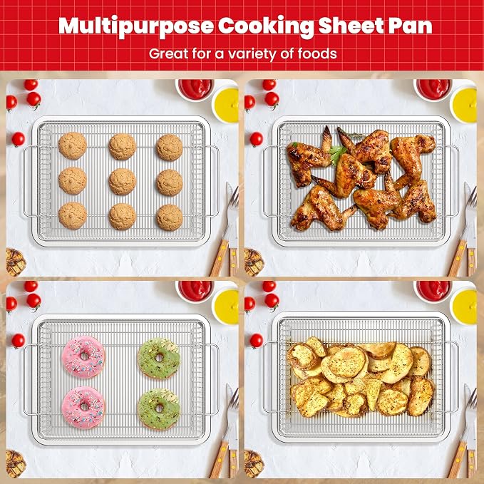 Air Fryer Basket for Oven, 13.9" x 9.7" Large Air Fryer Tray and Pan - Image 7