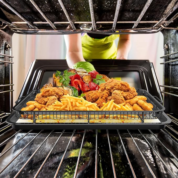 Air Fryer Basket for Oven, OPENICE 18.6" x 12.8" Air Fryer Basket and Tray Set - Image 5