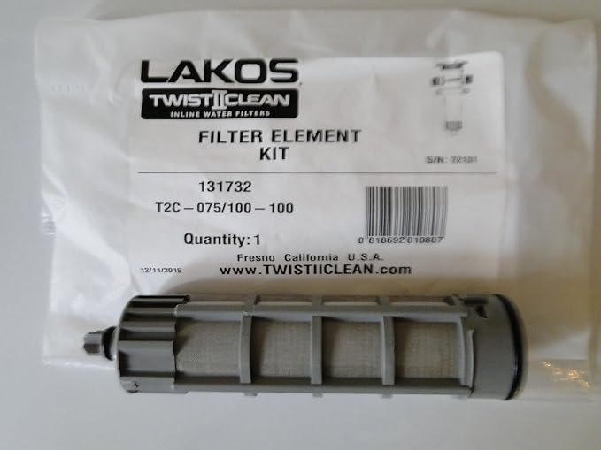 Lakos Filter Element Replacement Kit 3/4" / 1" Twist 2 Clean Twist II Clean by Lakos