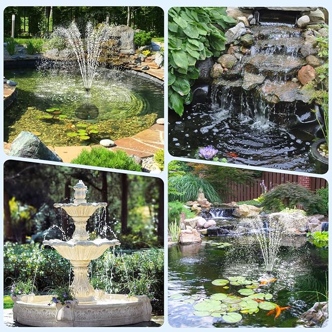 POPOSOAP Pond Filter with 55W Solar Fountain Pump, Solar Pond Filter with - Image 7