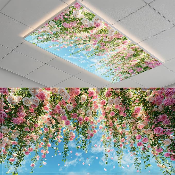 Fluorescent Light Covers-2 Pack 4 x 2 Feet Magnetic Ceiling Light Cover Room by BSFHH