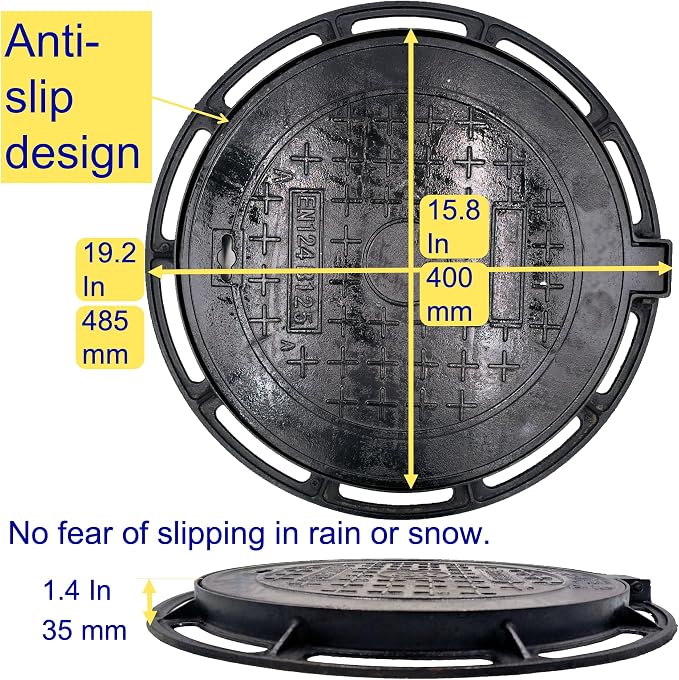 16 In Cast Iron Manhole Cover and Frame - Image 2