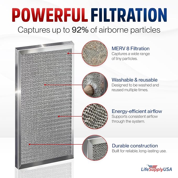 14x24x1 Electrostatic Air Filter, MERV 8, Reusable Furnace AC/HVAC Filter - Image 2