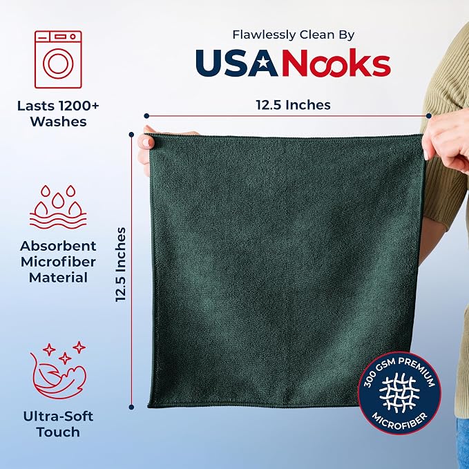 USANOOKS Premium 300GSM Microfiber Cleaning Cloth - Image 2