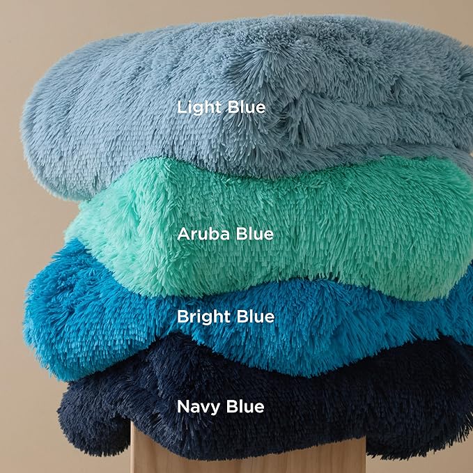 Bedsure GentleSoft Fluffy Navy Blue King Size Blanket for Bed, Thick Soft Sherpa Faux Fur Fleece Bedding Fuzzy Plush Winter Warm Heavy Large King Blanket, Cozy Blue Gifts for Men Women, 108x90