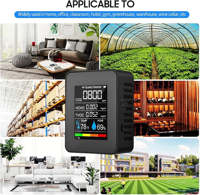 Prefessionall Indoor Air Quality Monitor, 5 in 1 Portable Smartair Quality - Image 8