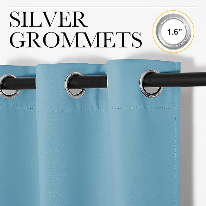 NICETOWN Teal Blue Blackout Curtains 78 inches Length for Living Room, 2 Panels, 55" Wide, Thermal Insulated Decoration Drapes for Bedroom Window