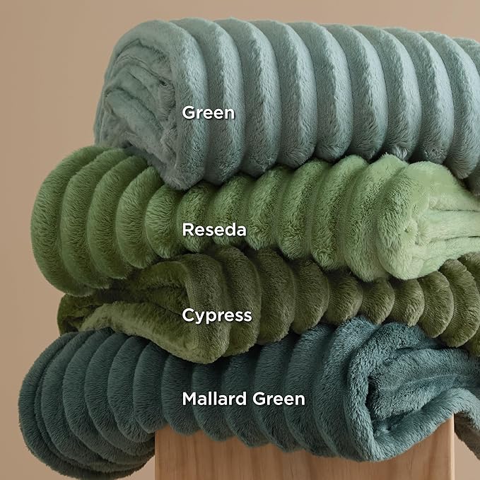 Bedsure GentleSoft Mallard Green Fleece Blanket for Couch - Cozy Soft Blankets for Women, Cute Small Throws for Girls, 90x90 Inches