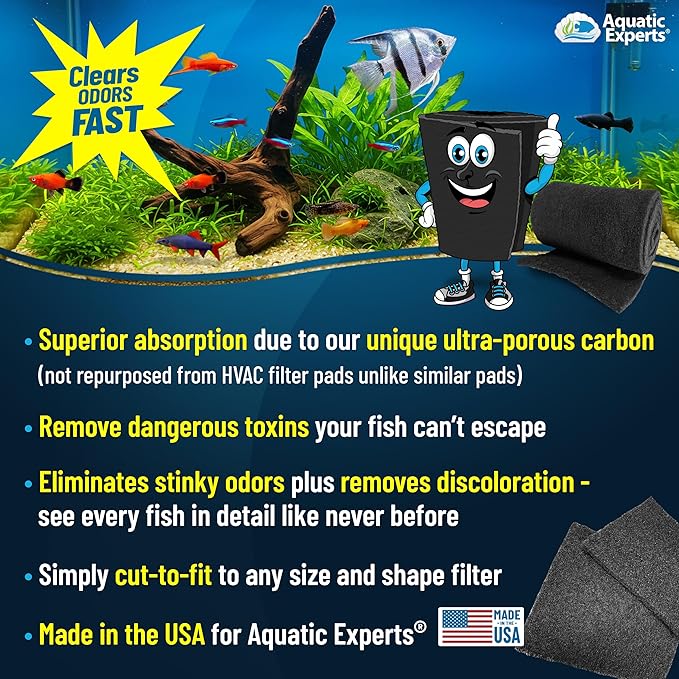 Aquarium Carbon Pad – Cut‑to‑Fit Carbon Infused Filter Pad Media - Image 2