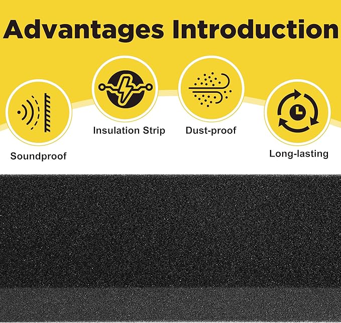 Tlswshsy 2 in x 6.5 ft Air Conditioner Foam Tape-2Pcs Non-Adhesive Foam Seal - Image 3