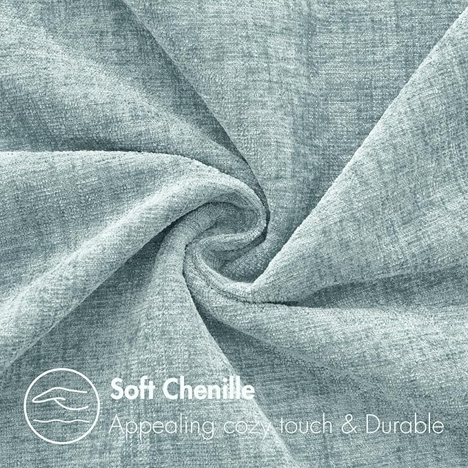 MIULEE Pack of 2 Light Blue Throw Pillow Covers 16x16 Inch Soft Chenille Pillow Covers for Sofa Living Room Spring Home Decor Couch Solid Dyed Cases