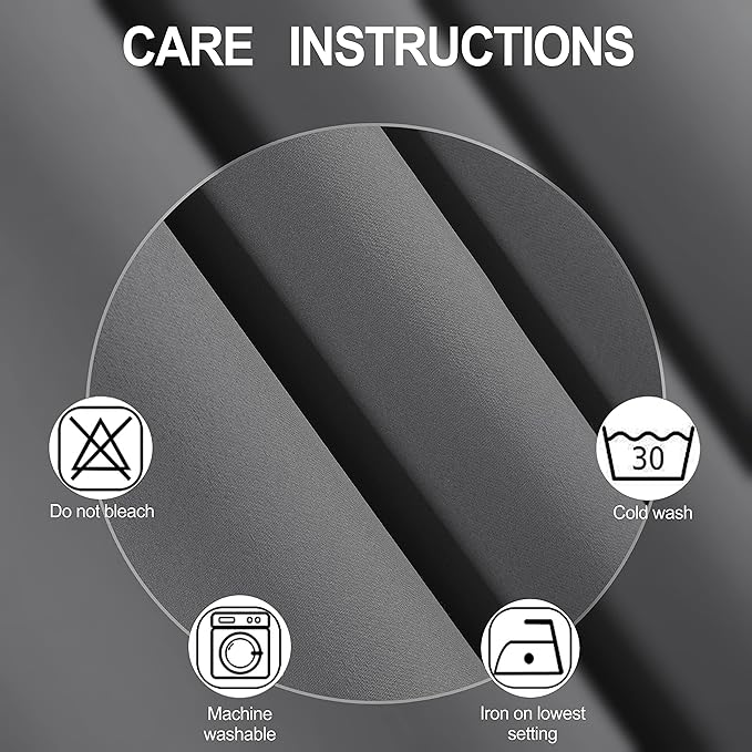 LEMOMO Grey Thermal Blackout Curtains/42 x 84 Inch/Set of 2 Panels Room Darkening Curtains for Bedroom