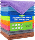 lucdnc Microfiber Cleaning Cloths 16 Pack 8 Color Cleaning Rags by WelcometoLUCDNC