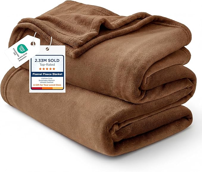 Bedsure GentleSoft Orange Fleece Blankets Queen Size - Bed Blanket Soft Lightweight Plush Fuzzy Cozy Luxury Microfiber, 90x90 inches