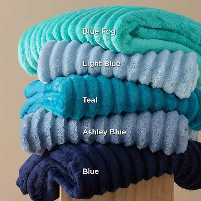 Bedsure GentleSoft Blue California King Size Blanket for Couch - Cozy Soft Blankets for Women, Cute Small Fleece Throws for Girls, Birthday Gifts for Women, 102x96 Inches
