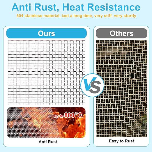 2 Pcs 13x9 5 Mesh 304 Stainless Steel Wire Mesh Sheet, Rustproof Metal Mesh - Image 5