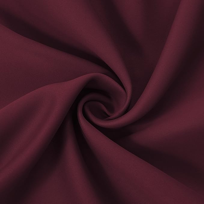 LEMOMO Burgundy Red Thermal Blackout Curtains/42 x 84 Inch/Set of 2 Panels Room Darkening Curtains for Bedroom