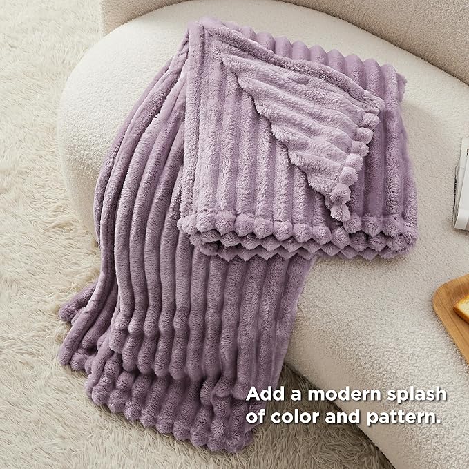 Bedsure GentleSoft Light Purple Throw Blanket for Couch - Cozy Soft Blankets for Women, Cute Small Throws for Girls, Mothers Gifts Day for Mom Women Wife, Purple Gifts Home Room Decor, 50x60 Inches