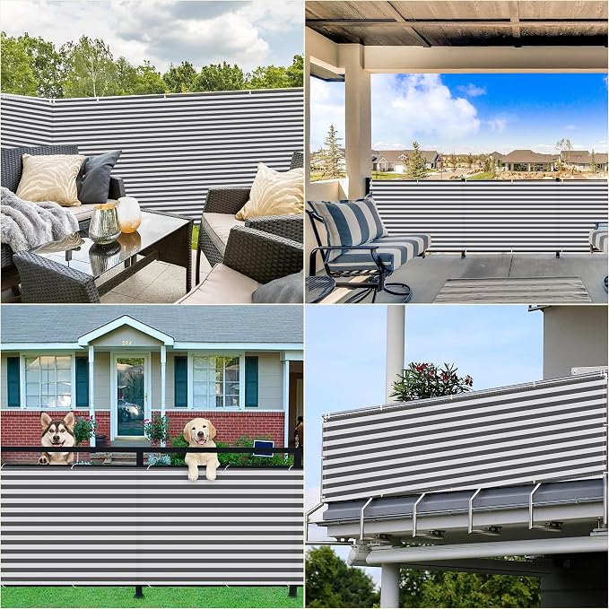 Balcony Privacy Screen 3' x 13.1' UV Protection Weather Resistant Waterproof - Image 7