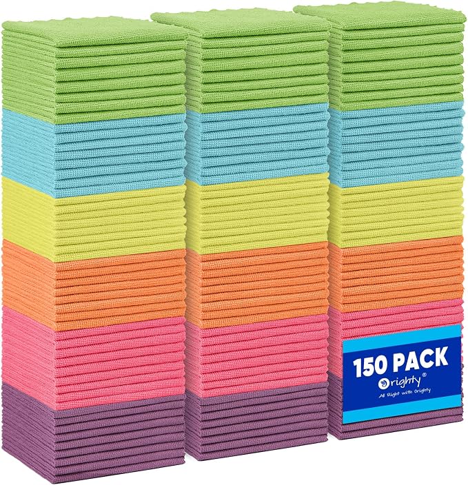 Orighty Microfiber Cleaning Cloths, 150 Pack Microfiber Towels Bulk, Ultra-Soft by AllRightinOrighty