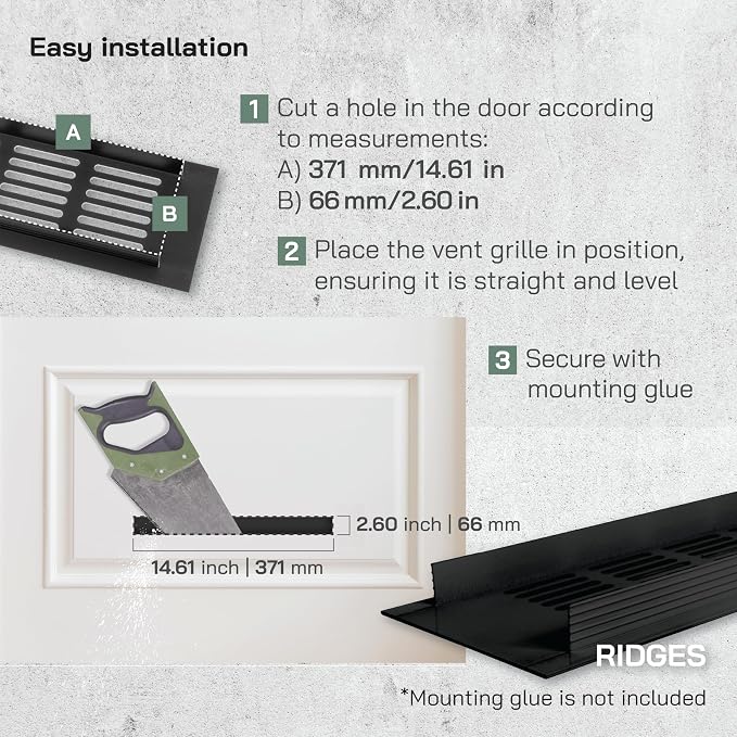 Vent Systems 15.75 x 3.15 Rectangular Door Vent - Image 4