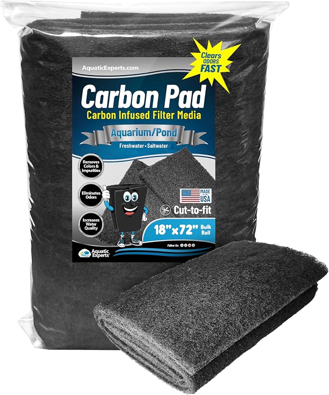 Aquarium Carbon Pad – Cut‑to‑Fit Carbon Infused Filter Pad Media by AquaticExperts