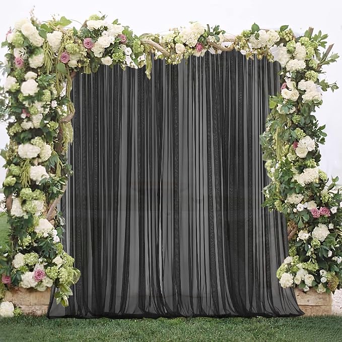 RYB HOME 2 Panels Porch Screen Mesh Outdoor Curtains Lightweight Mosquito - Image 3