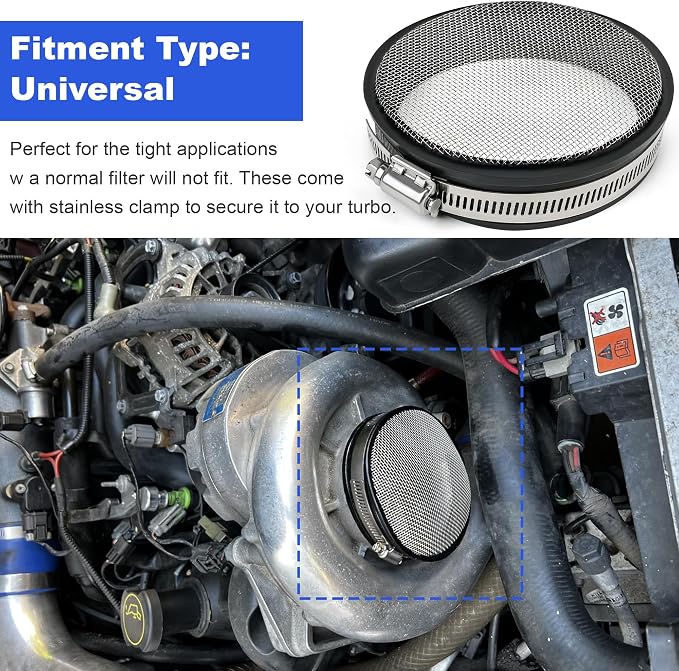 4″ Turbo Inlet Guard Steel Mesh Screen, Universal 4″ / 102 mm Fit - Image 5