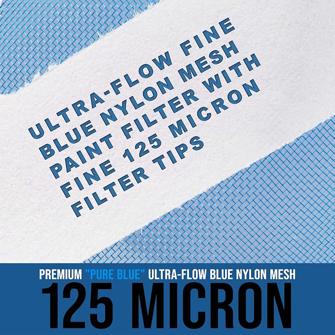 TCP Global - 125 Micron Filter Tips Ultra-Fine Paint Strainer - Pure Blue Nylon - Image 3