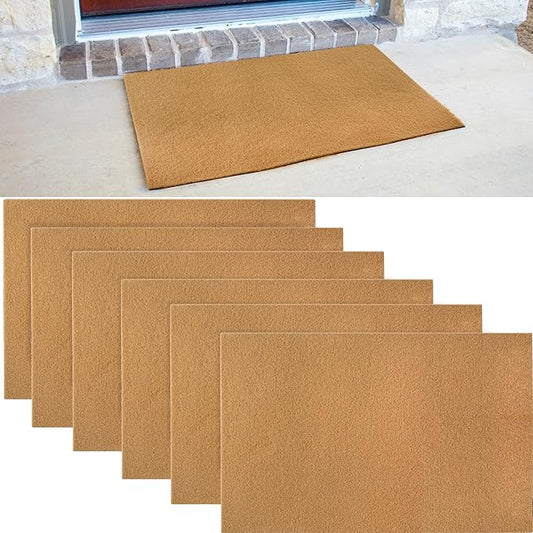 6 Pack Blank Door Mats for Crafting and Painting, 30x17 Inch Artificial Coir Doormat Outdoor, Non-Slip Rubber Backing Welcome Mats for Indoor/Outdoor Front Porch Entryway