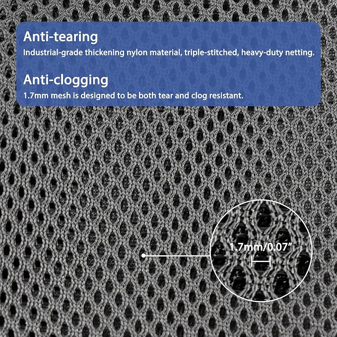 CONQUERALL 18.5x18.5inch Large Pond Filter Bag Black Polyester Media Mesh Bag - Image 5